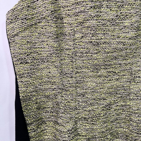 T. Tahari Women's Dress Sheath Knitted Square Neck Black Green, Sz 12 - Picture 8 of 16